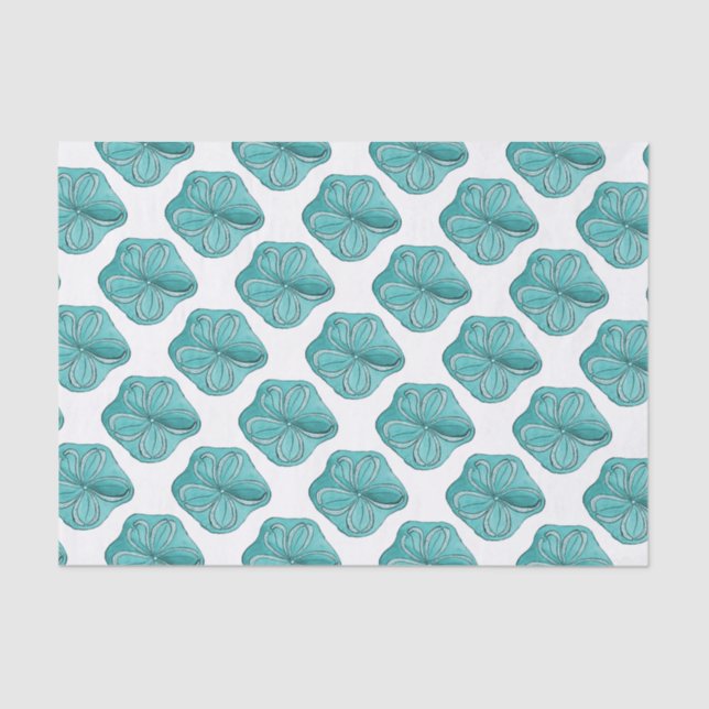 Blue Sand Dollar Tissue Paper (Front)