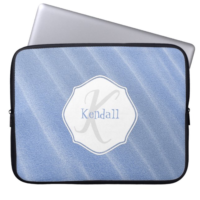 Blue Sand Ripples Personalised Laptop Sleeve (Front)