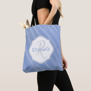 Blue Sand Ripples Personalised Tote Bag