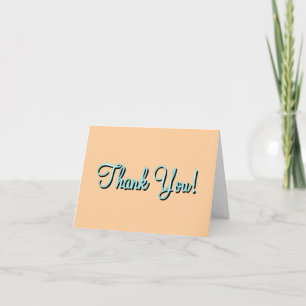 Blue Sandy Beach Monogram Red Heart Thank You Card