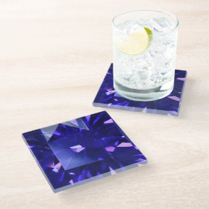 Blue Sapphire 2 Glass Coaster