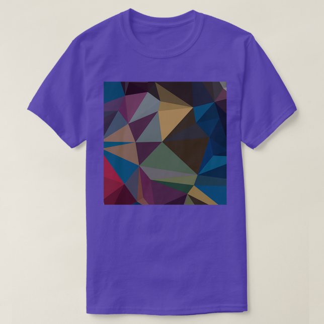 Blue Sapphire Abstract Low Polygon Background T-Shirt (Design Front)