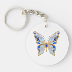 Blue Sapphire Butterfly Acrylic Keychain