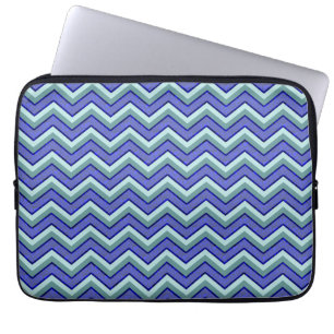 Blue Sapphire Chevron Pattern Laptop Sleeve