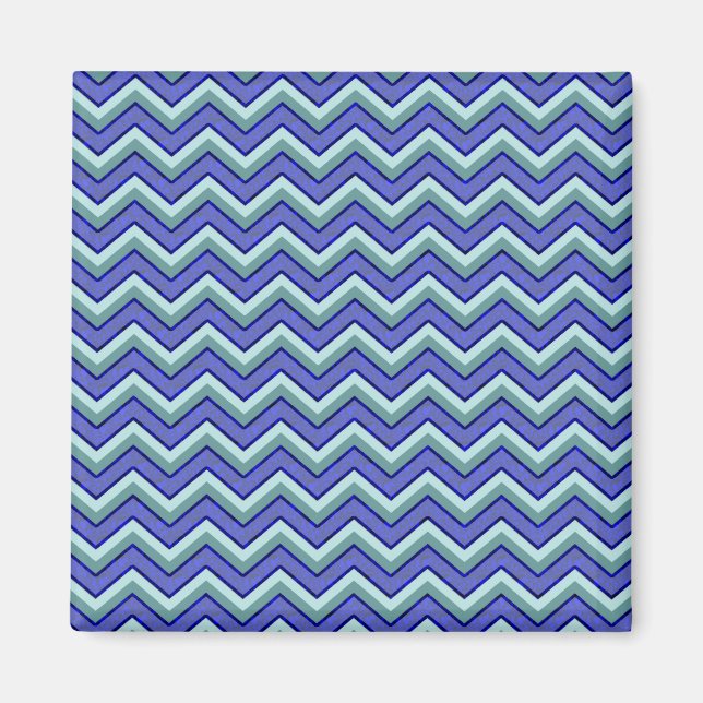 Blue Sapphire Chevron Pattern Magnet (Front)