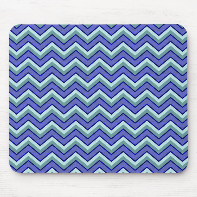 Blue Sapphire Chevron Pattern Mouse Mat (Front)