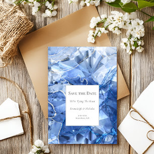 Blue Sapphire Gemstone Save the Date Postcard