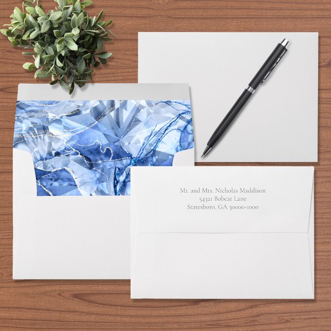 Blue Sapphire Gemstone Wedding Envelope (Creator Uploaded)