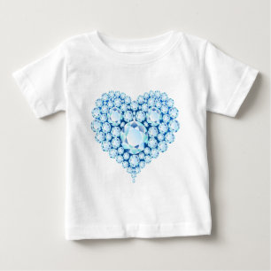 Blue Sapphire Heart Gems Baby T-Shirt