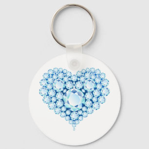 Blue Sapphire Heart Gems Key Ring