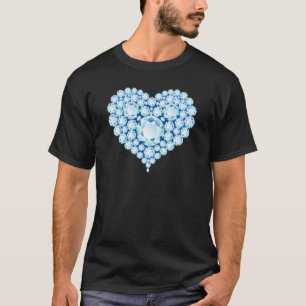 Blue Sapphire Heart Gems T-Shirt