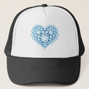 Blue Sapphire Heart Gems Trucker Hat