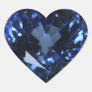 Blue Sapphire Heart Heart Sticker