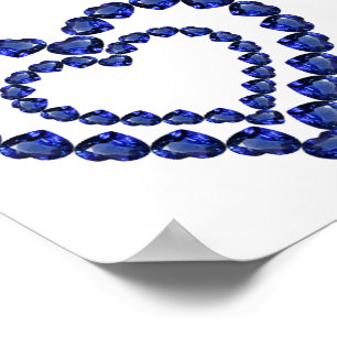 Blue Sapphire Heart Poster