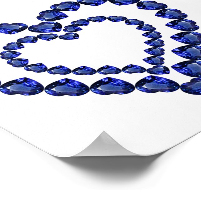 Blue Sapphire Heart Poster (Corner)