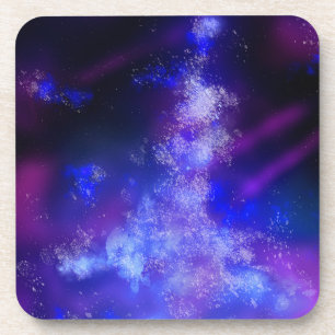 Blue Sapphire Night Sky Plastic Coaster