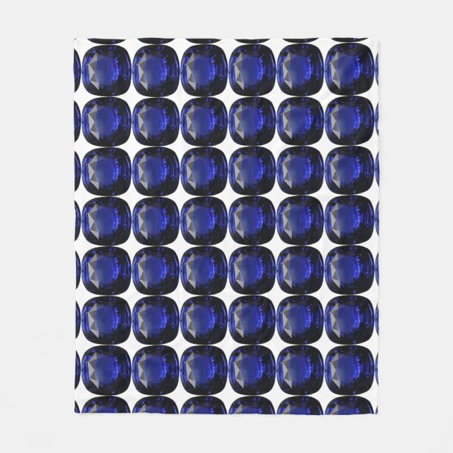 Blue Sapphire Pattern Design Fleece Blanket (Front)