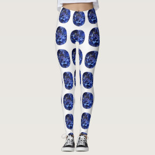 Blue Sapphire Pattern Design Leggings
