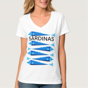 Blue sardine fish "blue and white" T-Shirt