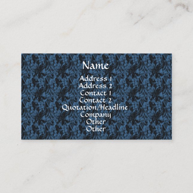 Blue Satin Background Elegant Business Card (Front)