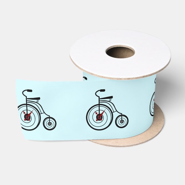 Blue Satin Ribbon Clock Bike - YCustomizable (Spool)