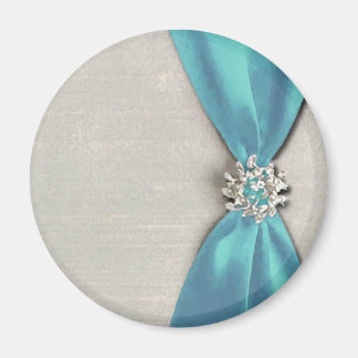 blue satin ribbon with jewel copy magnet