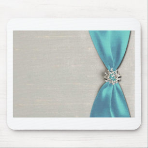 blue satin ribbon with jewel copy mouse mat