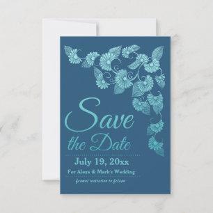 Blue Save the Date Announcement