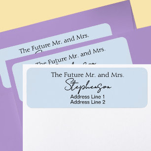 Blue Save The Date Custom Name Return Address