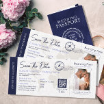Blue Save the Date Destination Wedding QR code Invitation<br><div class="desc">Blue Save the Date Destination Wedding QR code Invitation. Matching items available.</div>
