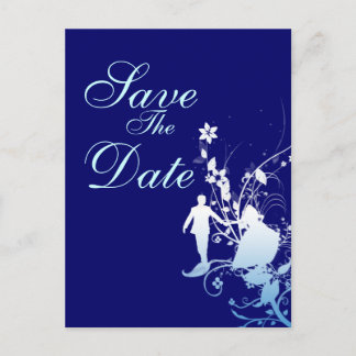 Blue save the date wedding announcement