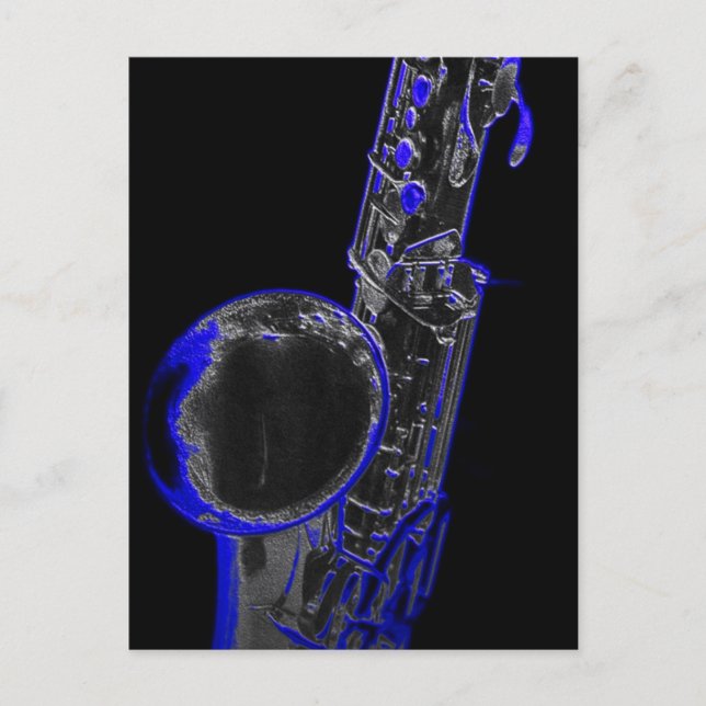 Blue Sax Postcard (Front)