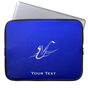 Blue Saxophone Laptop Sleeve