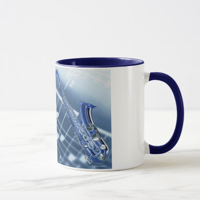 Blue Saxophone Mug (Right)
