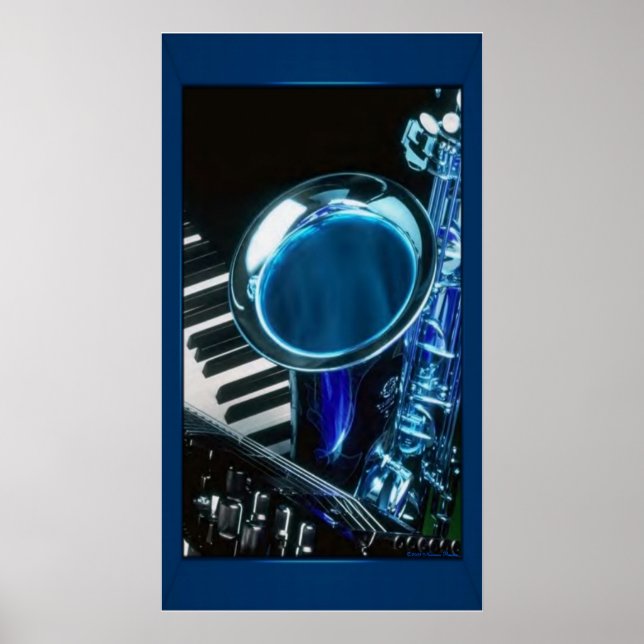 Blue Saxophone Print (Front)
