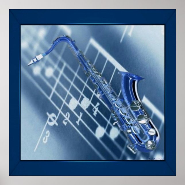Blue Saxophone Print (Front)