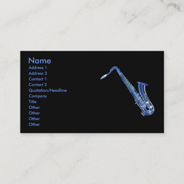 Blue Saxophone Profile Card (Front)