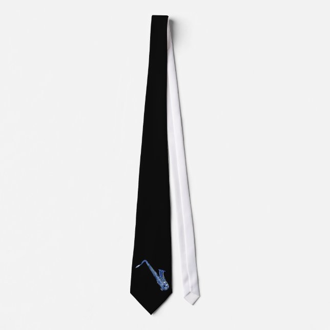 Blue Saxophone Tie (Front)