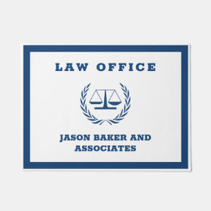 Blue Scale of Justice  Doormat