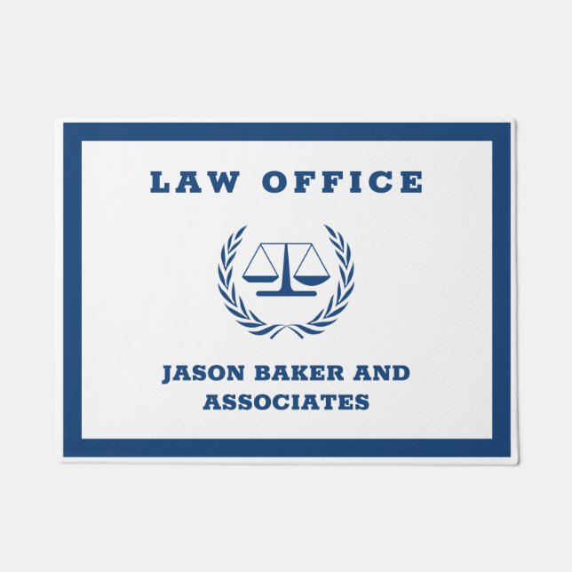 Blue Scale of Justice  Doormat (Front)