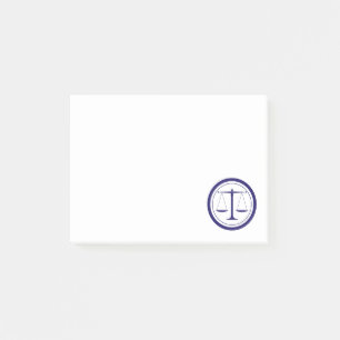 Blue Scales of Justice Silhouette Post-it Notes