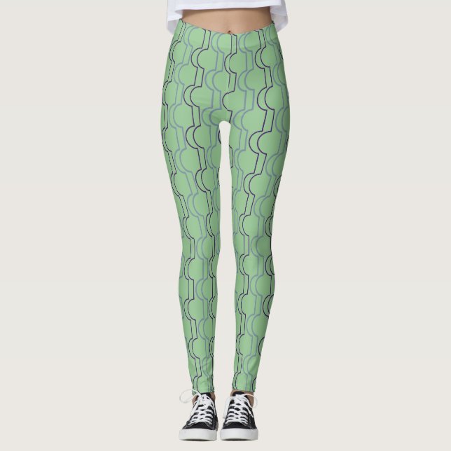 Blue Scallops  Leggings (Front)