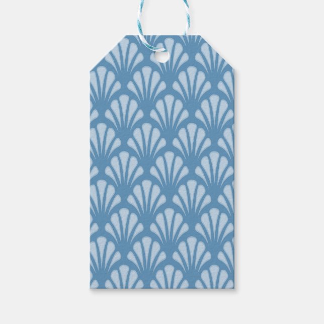 Blue Scallops Pattern Gift Tags (Front)