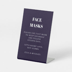 Blue Scandi Wedding Face Mask Sign