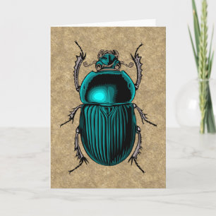 Blue Scarab Greeting Card