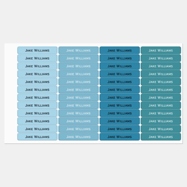 Blue School Clothing Kids' Labels (Sheet)