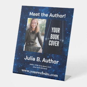 Blue Sci-Fi Author Book Signing or Book Launch  Pedestal Sign