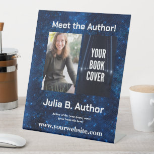 Blue Sci-Fi Author Event Book Launch Pedestal Sign