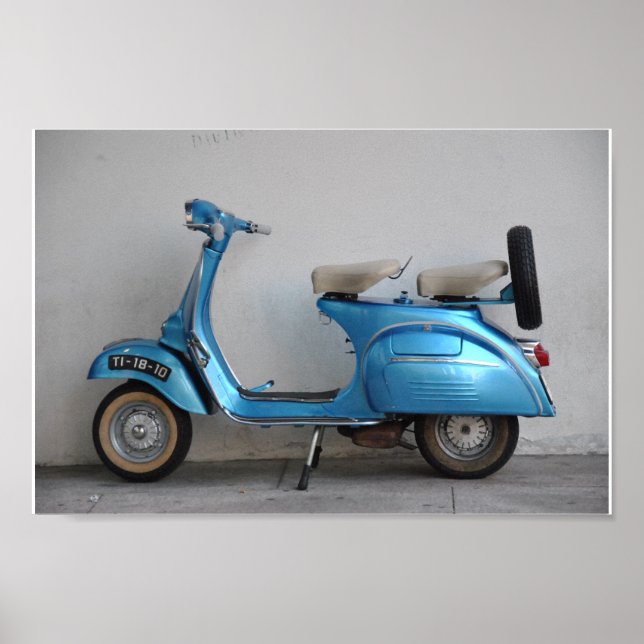  Blue Scooter Poster (Front)