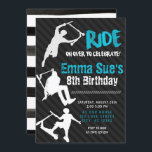 Blue Scooter Skate Park Party Birthday Invitation<br><div class="desc">I take pride in all my designs, If you have any questions, want custom changes made to the design, or want coordinating items to match & need me to create it, please contact Megan with Emma Sue Bow-tique directly at megan@emmasuebowtique.com . Zazzle is now offering digital files, however if you...</div>